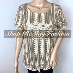 ⭐️WD-NY Gold Sequins Short Sleeve Top⭐️
